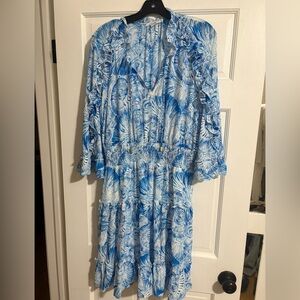 Chico's Blue and White Patterned Dress